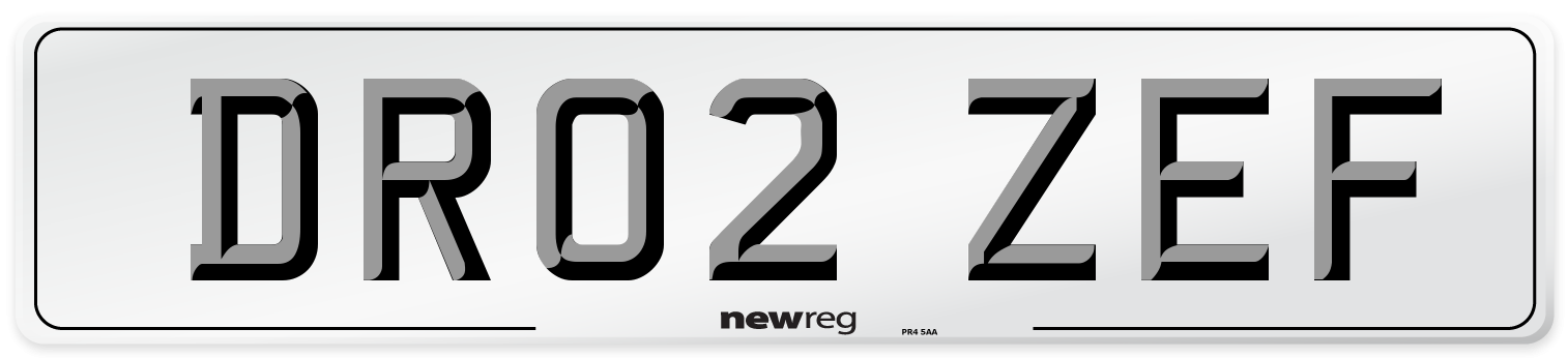 DR02 ZEF Number Plate from New Reg